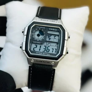 CASIO BLACK ILLUMINATOR LEATHER STRAP PREMIUM WATCH